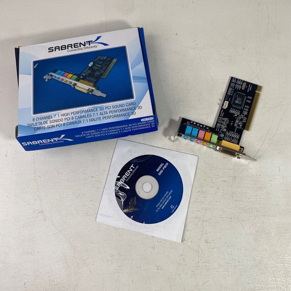 Sabrent 8 Channel 7.1 High Performance 3D PCI Sound Card SNDP8CH C-Media Chipset